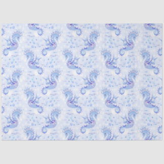 Sweet Lavender Blue Seepferd Nautic Ocean Seidenpapier