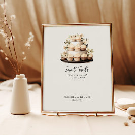 Sweet Leckerei Rustikales neutrales Vintage-Hochze Poster