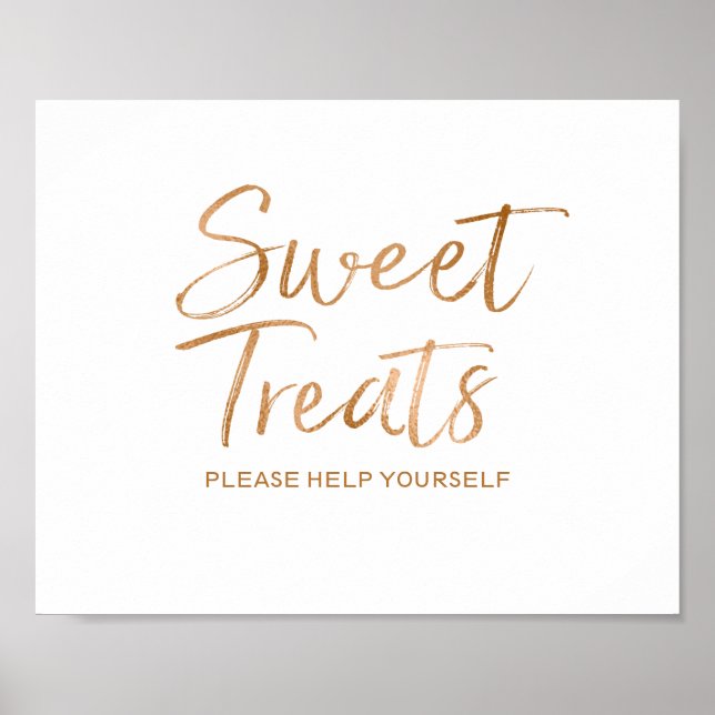 Sweet Leckereien 8x10 Stilvolle Rose Gold Wedding  Poster (Vorne)
