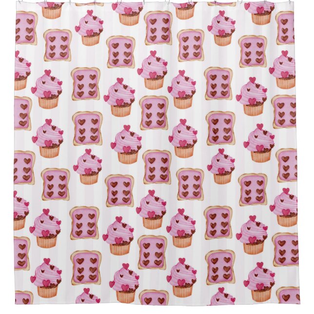 Sweet Leckereien Duschvorhang (Vorderseite)