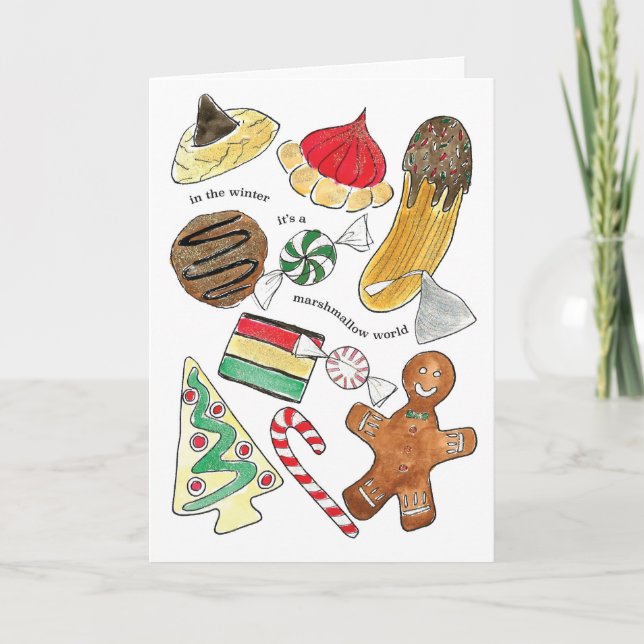 Sweet Leckereien Faltschachtel Weihnachtskarte Ankündigung (Vorderseite)