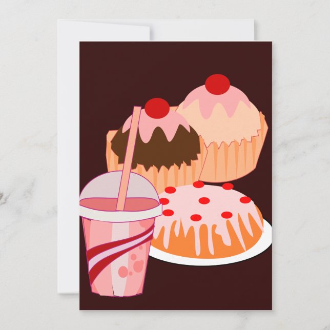 Sweet Leckereien Flat Invitation Card Feiertagskarte (Vorderseite)