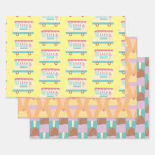 Sweet Leckereien Ice Cream Trio Geschenkpapier Set