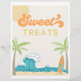 Sweet Leckereien Surf Party Sign | Surf-Zeichen