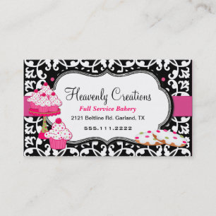 Sweet Leckereien und Damask Bäckerei Business Card Visitenkarte