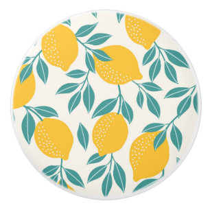 Sweet Lemon Branches Muster Keramikknauf
