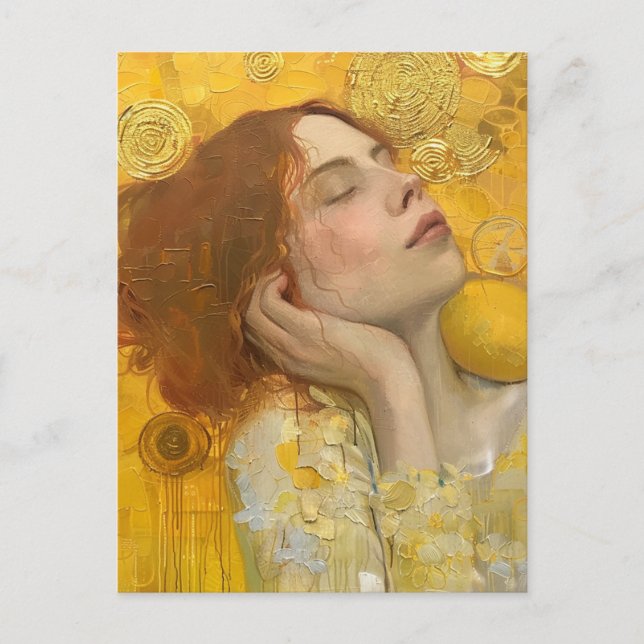 Sweet Lemon Dreams Klimt Style Postkarte (Vorderseite)