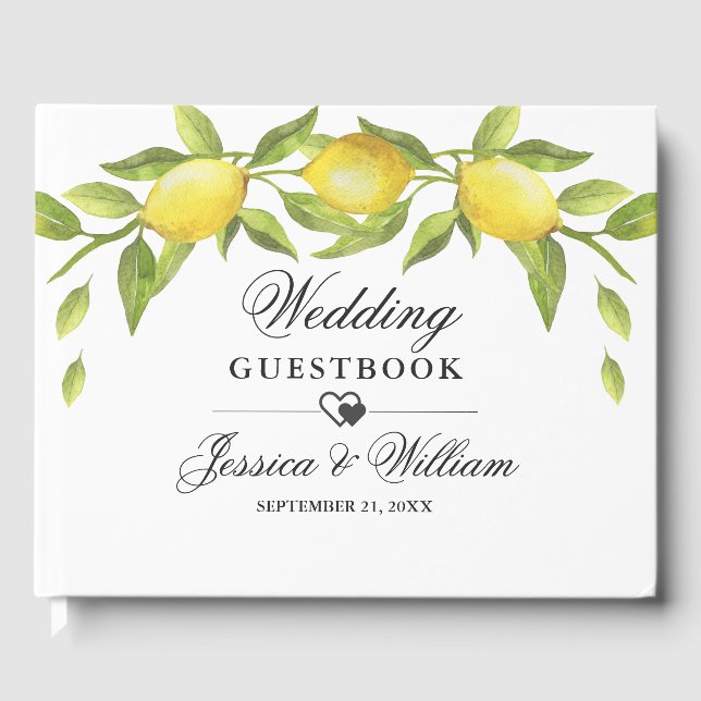 Sweet Lemons & Greenerity Wedding Gästebuch (Vorderseite)
