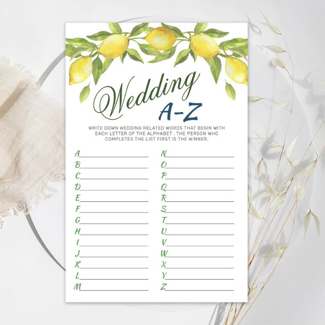 Sweet Lemons & Greenery Chic Brautparty Game (Von Creator hochgeladen)