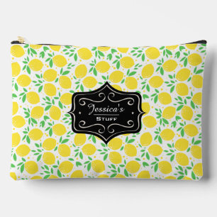 Sweet Lemons Leaf Muster Personalisiert Zubehörtasche