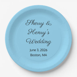 Sweet Letters Blue & Black Wedding Pappteller