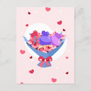 Sweet Liebe Bouquet Blume Herzlich willkommen bei  Ankündigungspostkarte