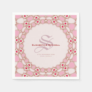 Sweet Liebe Hearts Fraktal Lace Individuellen Name Serviette