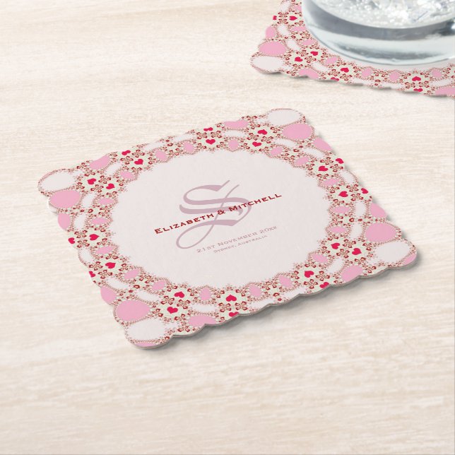 Sweet Liebe Hearts Lace Special Event Untersetzer (angewinkelt)
