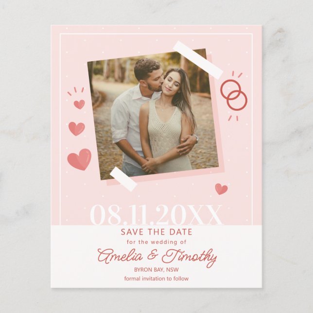 Sweet Liebe Herz Foto Save the Date Einladung Flyer (Vorne)
