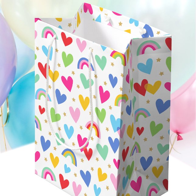 Sweet Liebe Hört Regenbogen Sterne Valentine Mittlere Geschenktüte (Von Creator hochgeladen)