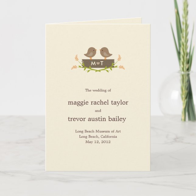 Sweet Liebe Wedding Program Card Programm (Vorderseite)