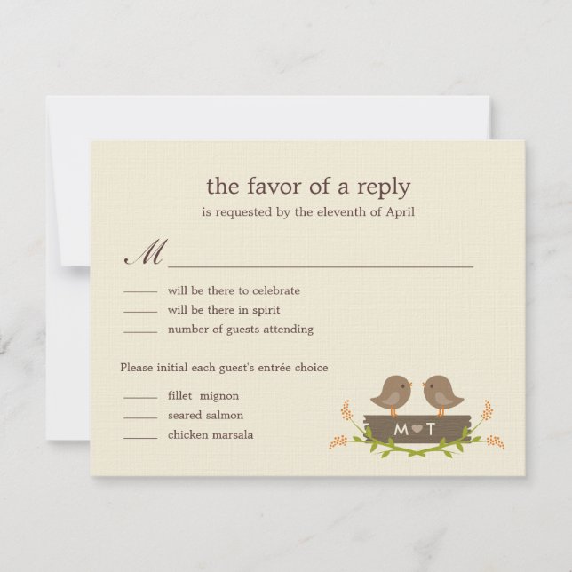 Sweet Liebe Wedding RSVP Card Karte (Vorderseite)