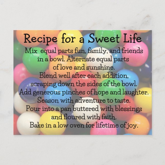 Sweet Life Colorful Gumballs Postkarte (Vorderseite)