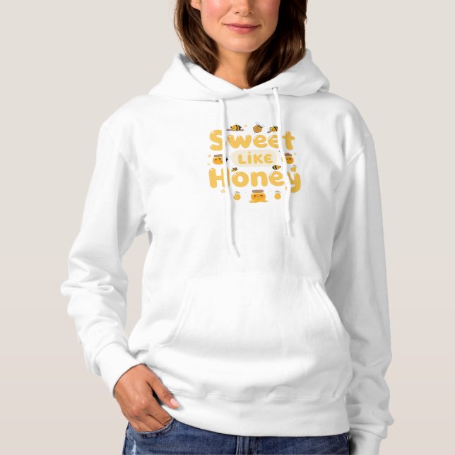 "Sweet Like Honey" Cute Bee and Honey Pot Hoodie (Vorderseite)