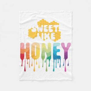 Sweet like Honey - Niedliche farbenfrohe Aufkleber Fleecedecke