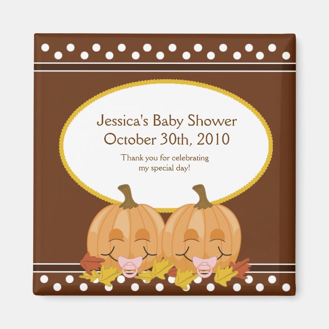 Sweet Lil Baby shower Citrouille Aimant Favoriser (Devant)
