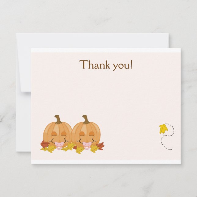 Sweet Lil Pumpkins Flat Vielen Dank für Ihre Einla Dankeskarte (Vorderseite)