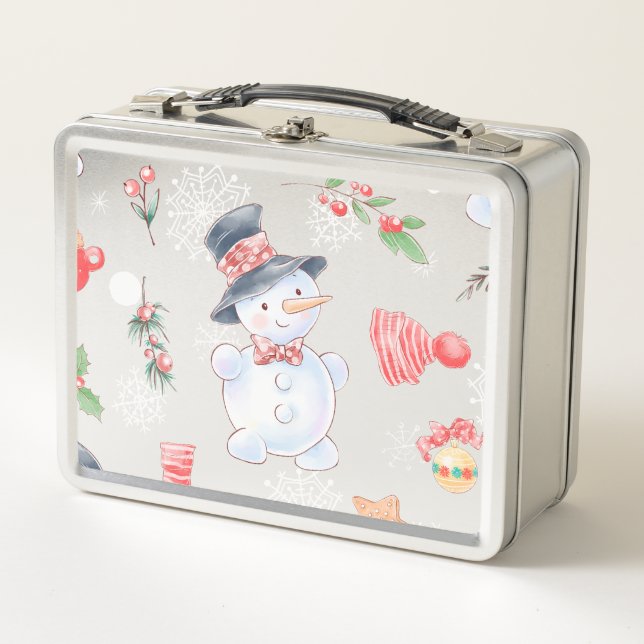 Sweet Lil Snowman Metall Brotdose (Vorderseite)