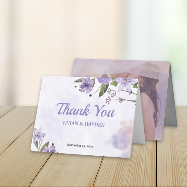 Sweet Lila Blumenzehen geklappt Dankeschön Karte (Von Creator hochgeladen)