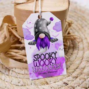 Sweet lila Gnome halloween trick oder treat Gefall Geschenkanhänger