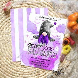 Sweet lila Gnome spuke Kinder Halloween-Party Einladung