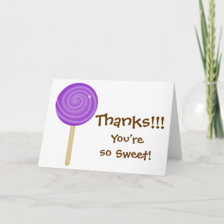 Sweet Lila Lollipop Dankeschön Card Dankeskarte