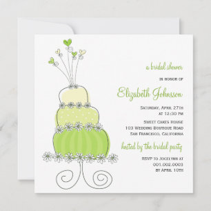 Sweet Limone Hochzeitstorte Chic Brautparty laden Einladung