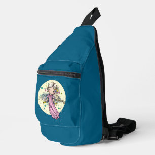 Sweet Little Angel Fairy and Moon Crossbody Bag