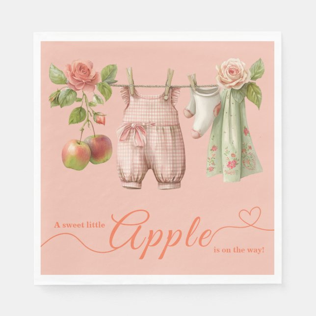Sweet Little Apple Baby Shower | Fall Rustic Baby  Serviette (Vorderseite)
