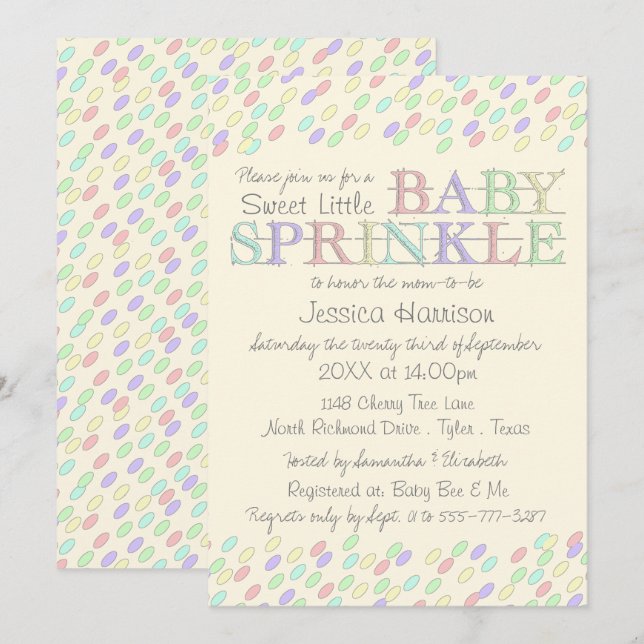 Sweet Little Baby Sprinkles Baby Dusche Einladung (Vorne/Hinten)