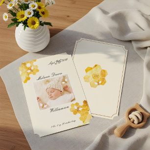 Sweet Little Bee Baby Foto Geburtsankündigung Einladung