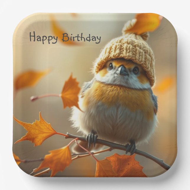 Sweet Little Bird Geburtstag Pappteller (Vorderseite)