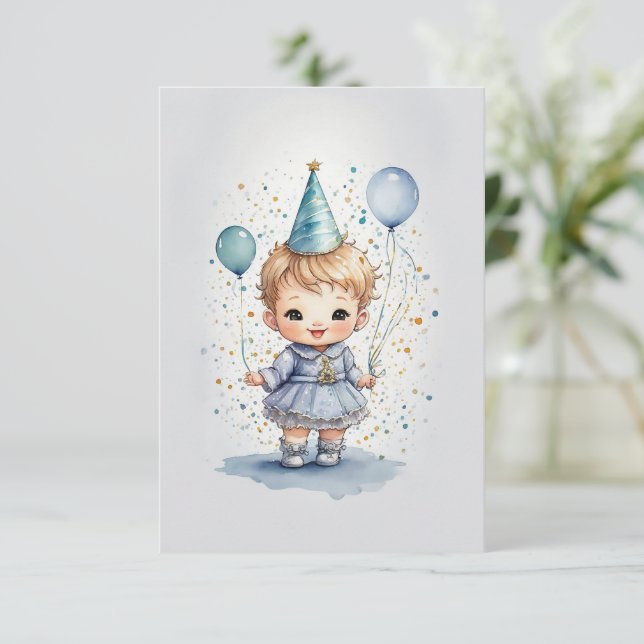 Sweet Little Birthday Wwünschcard Karte (Stehend Vorderseite)