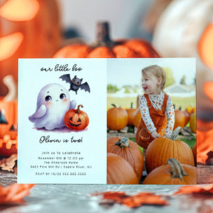 Sweet Little Boo Photo Anniversaire Invitation