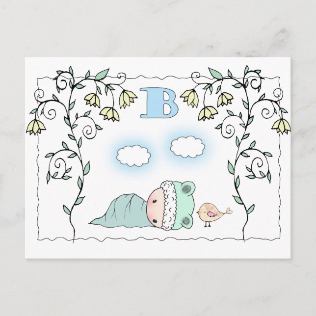 Sweet Little Boy Baby Dusche Postkarte Einladungen (Vorderseite)
