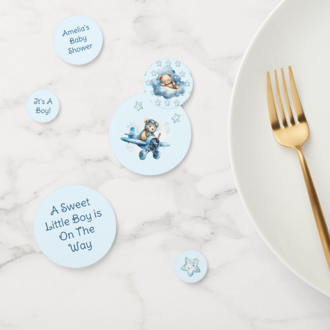 Sweet Little Boy on Way Baby Shower Konfetti (Gruppe)