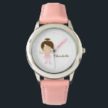 Sweet Little Brünett Ballet Dancer Armbanduhr<br><div class="desc">Diese bezaubernde Armbanduhr zeigt eine bezaubernde Vektorgrafik einer niedlichen Ballerina und kann mit dem Namen Ihres kleinen Mädchens,  dem Monogramm,  dem Initial oder jedem beliebigen Text Ihrer Wahl personalisiert werden,  um ein individuelles Geschenk zu erhalten.</div>