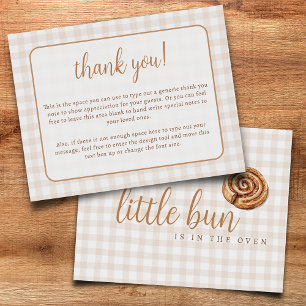 Sweet Little Bun in Oven Baby Shower Flat Dankeskarte