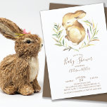 Sweet Little Bunny Baby Dusche Einladung<br><div class="desc">Niedliche Aquarellbrunnen kleine,  sonnige Holzdusche mit einem hübschen,  gerahmten Baby-Schlaf-Baby-Hasen mit einem wunderschönen grünen Blätterkranz. Ideal für eine Mädchendusche,  eine Babydusche oder eine geschlechtsneutrale Babydusche.</div>