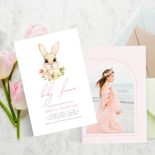 Sweet Little Bunny Baby Dusche Foto Einladung