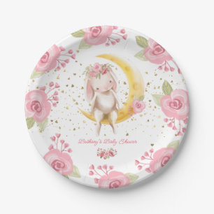 Sweet Little Bunny Baby Girl Dusche Pappteller
