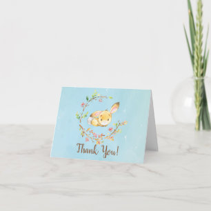 Sweet Little Bunny Boys Baby shower Merci Note