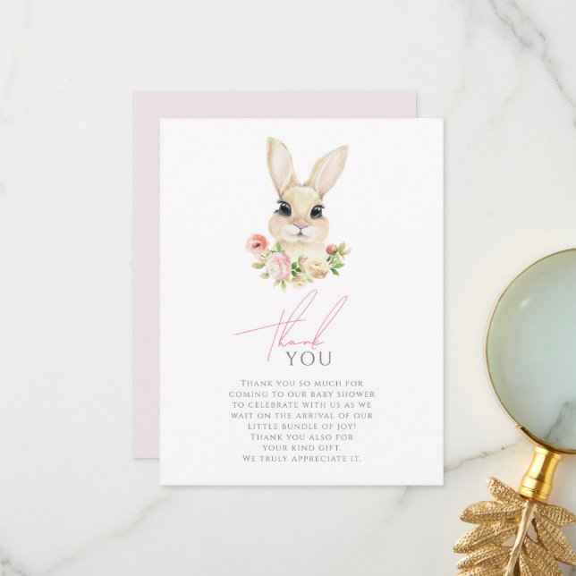 Sweet Little Bunny Danke-Card Dankeskarte (Vorderseite/Rückseite Beispiel)
