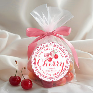 Sweet Little Cherry Baby Shower Sticker